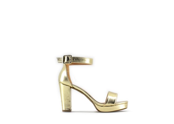 Sandalia Tacón Ancho Plataforma PU Fiesta